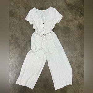 Grade & Gather Linen Tie Waist Jumpsuit